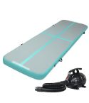Everfit GoFun 3X1M Inflatable Air Track Mat with Pump Tumbling Gymnastics Green