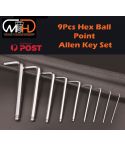 9pcs LONG Arm Allen Keys Set Metric Ball End Driver Hex Allan Allen Kit