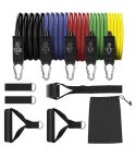 11 Piece Resistance Tube Bands Exercise Workout Bands Set Stackable With Handles & Bag