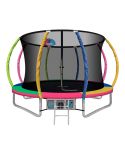 Everfit 10FT Trampoline Round Trampolines With Basketball Hoop Kids Present Gift Enclosure Safety Net Pad Outdoor Multi-coloured.