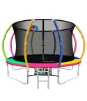 Everfit 12FT Trampoline Round Trampolines With Basketball Hoop Kids Present Gift Enclosure Safety Net Pad Outdoor Multi-coloured.