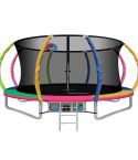 Everfit 14FT Trampoline Round Trampolines With Basketball Hoop Kids Present Gift Enclosure Safety Net Pad Outdoor Multi-coloured.