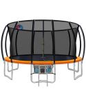 Everfit 16FT Trampoline Round Trampolines With Basketball Hoop Kids Present Gift Enclosure Safety Net Pad Outdoor Orange.
