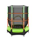 Everfit Trampoline 4.5FT Kids Trampolines Cover Safety Net Pad Ladder Gift Green.