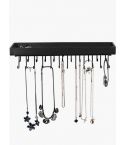 Wall Mount Hanging Jewellery Organiser Holder with 23 Hooks (Black)