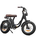 VALK Nomad Electric Fat Tyre Bike, 350W, 32km/hr, Throttle ebike, Disc Brakes, Step-Through Alloy, Shimano 7 spd, 20x4" Kenda Tyres, Suspension, Black