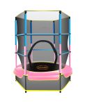 Kahuna 4.5ft Trampoline Round Free Safety Net Spring Pad Cover Mat Outdoor - Blue Pink
