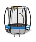 Kahuna Classic 6ft Trampoline Free Safety Net Spring Pad Mat Ladder Basketball Set- Blue
