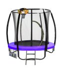 Kahuna Classic 6ft Trampoline Free Ladder Spring Mat Net Safety Pad Cover Round Enclosure Basketball Set - Purple