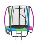 Kahuna 6ft Trampoline Round Free Pad Cover Spring Mat Net Safety Net Enclosure Rainbow