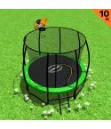 Kahuna 10ft Outdoor Trampoline With Safety Enclosure Pad Ladder Basketball Hoop Set Green