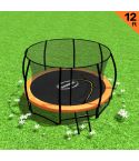 Kahuna 12ft Trampoline Free Ladder Spring Mat Net Safety Pad Cover Round Enclosure - Orange