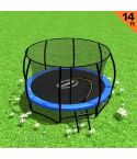Kahuna 14ft Trampoline Free Ladder Spring Mat Net Safety Pad Cover Round Enclosure - Blue