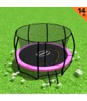 Kahuna 14ft Trampoline Free Ladder Spring Mat Net Safety Pad Cover Round Enclosure - Pink
