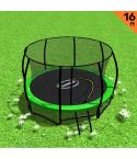 Kahuna 16ft Trampoline Free Ladder Spring Mat Net Safety Pad Cover Round Enclosure - Green