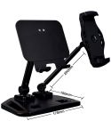 Universal and Adjustable Double Arm Stand Holder Black