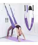 Purple Fitness Yoga Strap Band Waist Trainer Leg Door Swing Adjustable Ballet Dancer