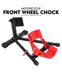 Heavy Duty Motorcycle Motorbike Stand Front Wheel Chock Trailer Transport