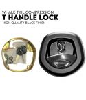 Whale Tail T Handle Lock Latch Compression Lock Trailer Toolbox Black Chrome
