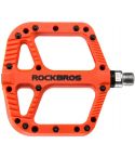 Extra Large MTB Flat Pedal Orange Nylon Composite 208g Stud Pin Grips ORANGE Rockbros