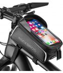 Top Tube Bike Bag With Phone Case Holder Plastic Cover for MTB Mountain Road Commuter Ebike Tourer or Scooter Rockbros