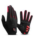 Full Finger MTB Gloves Large Size for Mountain Road Bike Breathable Red Rockbros Unisex Device Friendly Finger Material Anti Slip