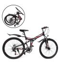 26 Folding Mountain Bicycle 21 Speed Shimano Foldable Bike Black Color