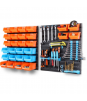 43Pc Bins Wall Mounted Parts Storage Rack Tools Holder Organiser 2 Peg Borads
