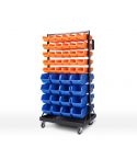 92-Piece Bin Mobile Garage Storage Bin Rack Heavy-Duty Tool Organizer with Swivel Wheels