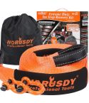 Heavy Duty 9.1M Recovery Tow Straps Snatch Kit - 32,000 LBS Break Strength with D-Ring Shackles for Off-Roading Recovery and Hauling
