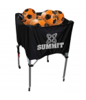 Summit Ball Carry Cart Portable Basketball Netball Rack Sports Case Kart Trolley - Black