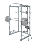 Power Rack Squat Cage Stands w Lat Pulldown Home Gym