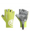Size L Bright Green Breathable Half-Finger Cycling Gloves - Anti-Slip, Shockproof, and Durable for Men & Women
