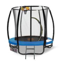 Kahuna Classic 6ft Trampoline Free Safety Net Spring Pad Mat Ladder Basketball Set- Blue