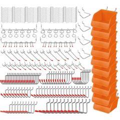 238Pc Pegboard Hooks Set Peg board Bins Parts Storage Assortment Tools Organiser