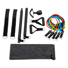 Exercise Pilates Bar Kit Resistance Bands Yoga Fitness Stretch Workout Gym